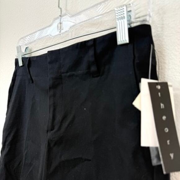 THEORY Stretch Dress Shorts Black Size 2 Bermuda Minimalist Career NWT - Picture 3 of 6